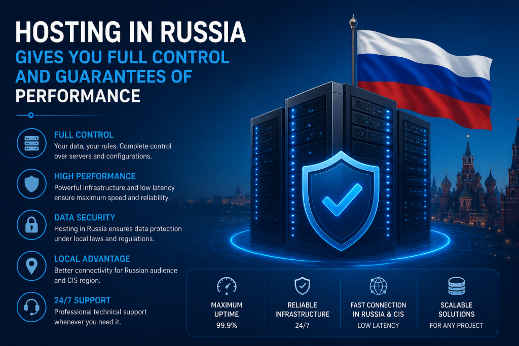 Hosting in Russia gives you full control and guarantees of performance